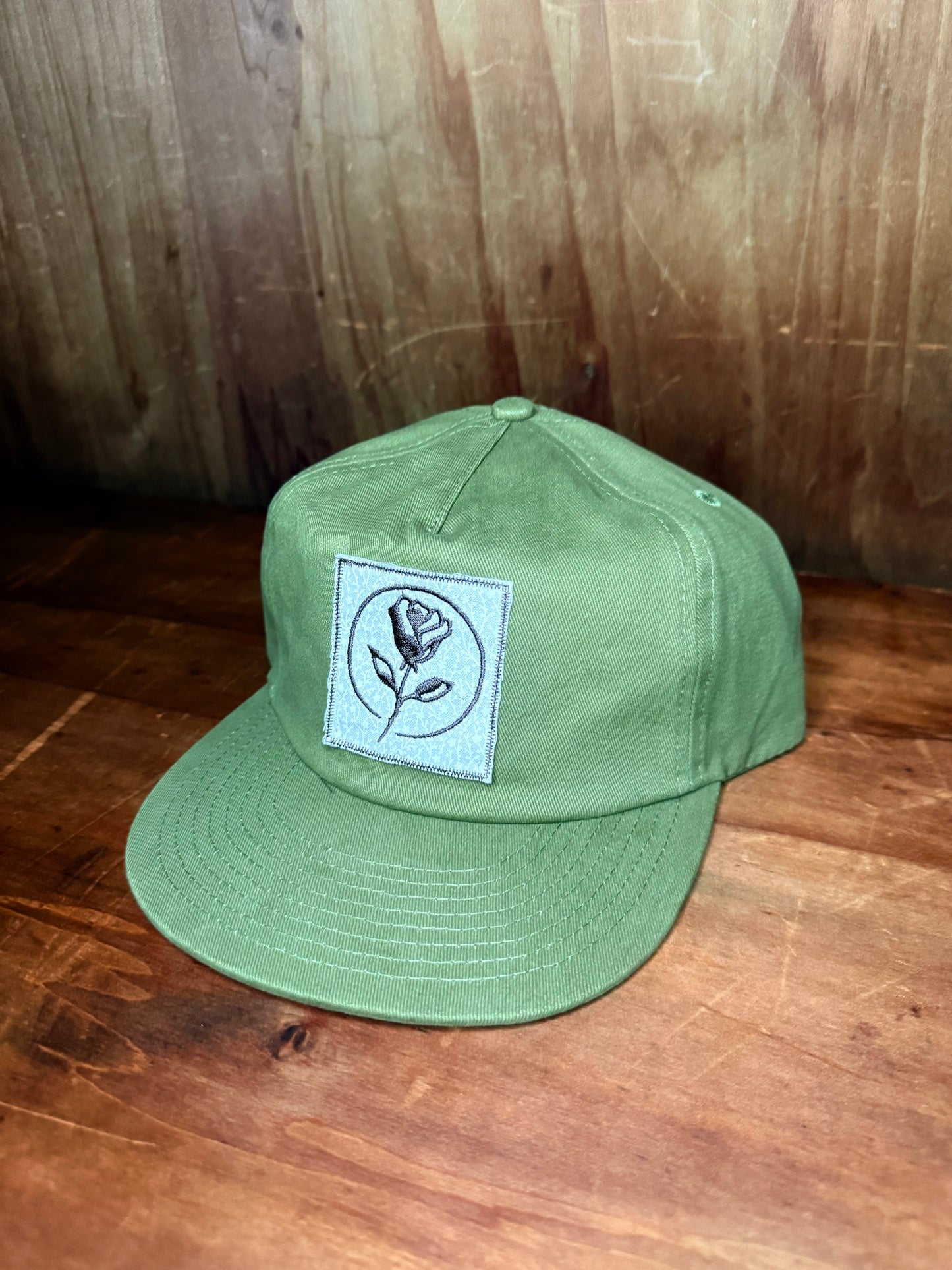 Floral White - Olive Snapback