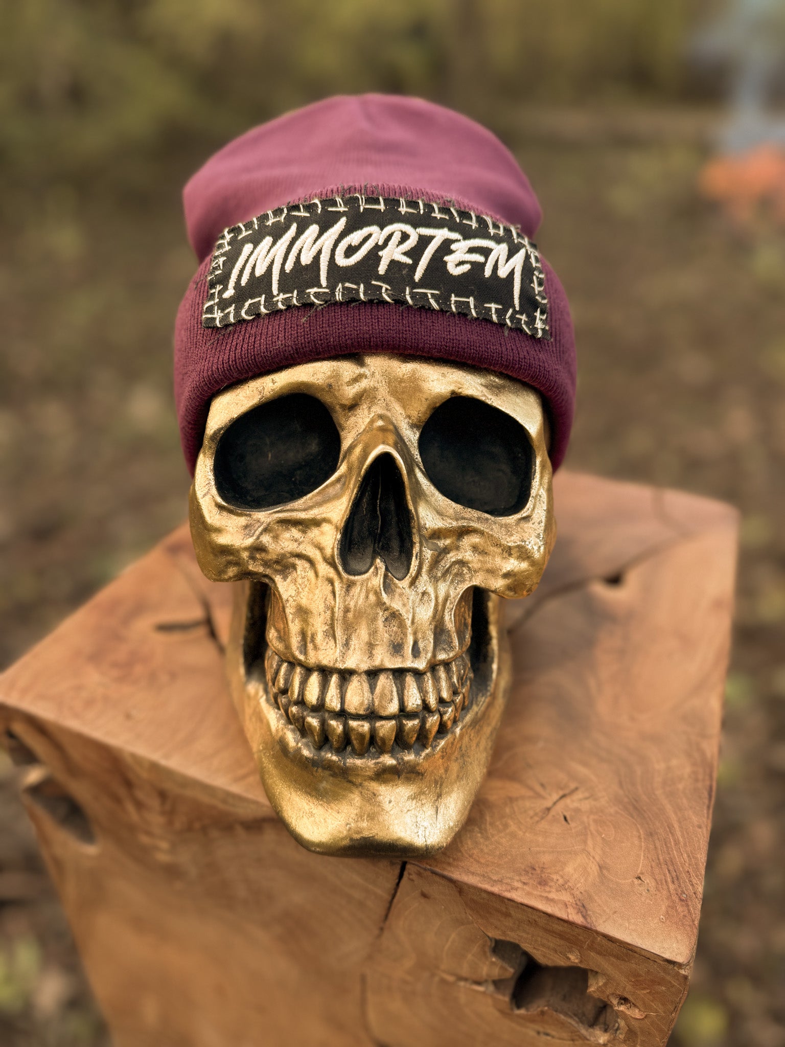 WHIP-STITCH SKULLCAP - BURGUNDY