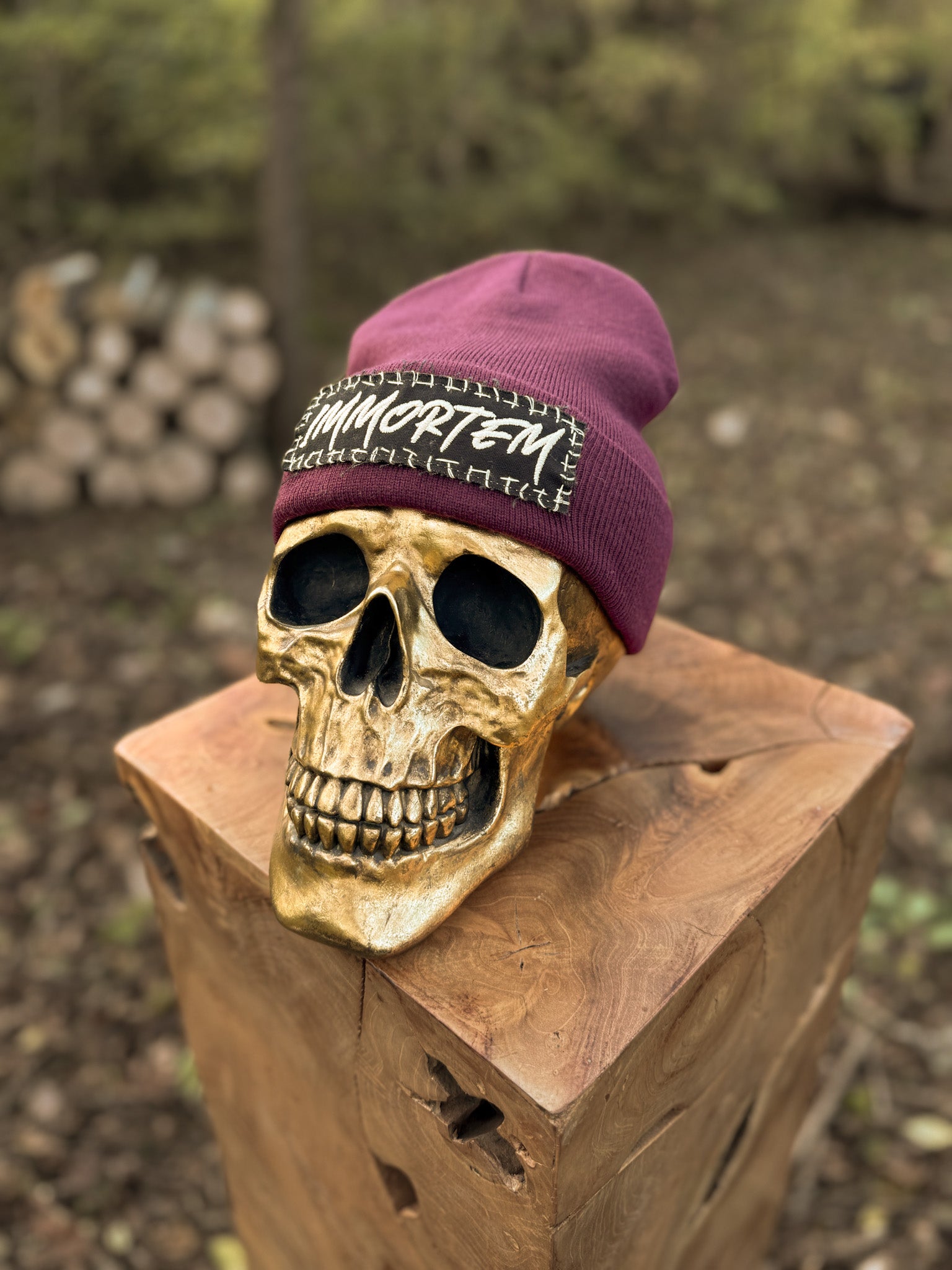 WHIP-STITCH SKULLCAP - BURGUNDY
