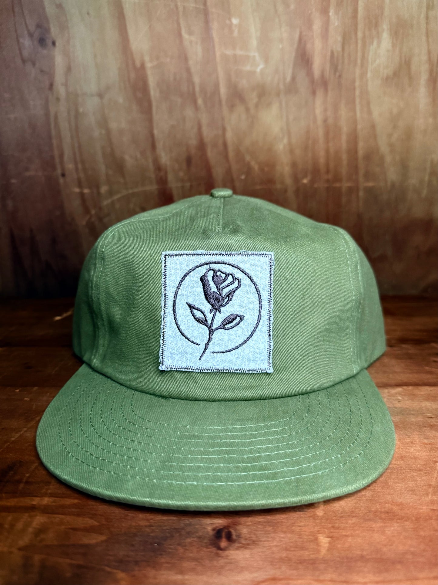 Floral White - Olive Snapback