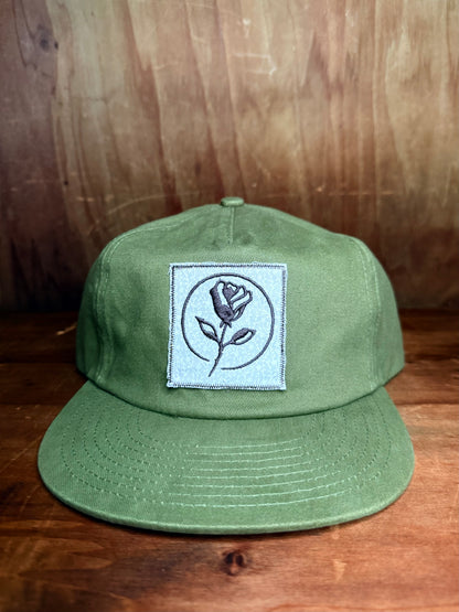 Floral White - Olive Snapback