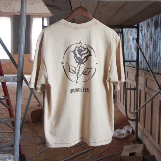 IMMORTEM CROPPED LOGO TEE - KHAKI