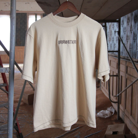 IMMORTEM CROPPED LOGO TEE - KHAKI
